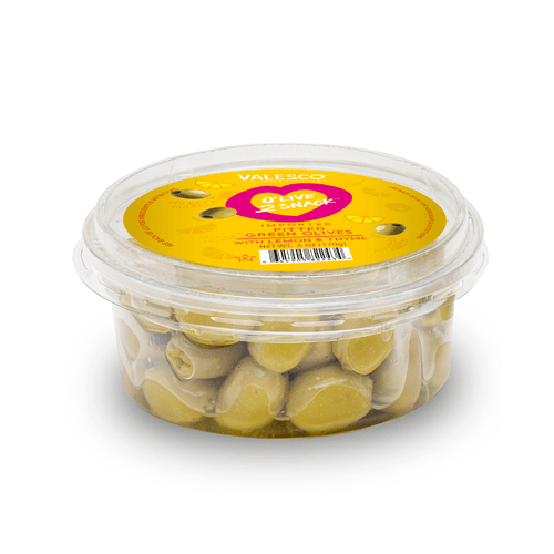 Valesco Lemon and Thyme Pitted Green O'lives 2 Snack, 6 oz Olives & Capers Valesco 