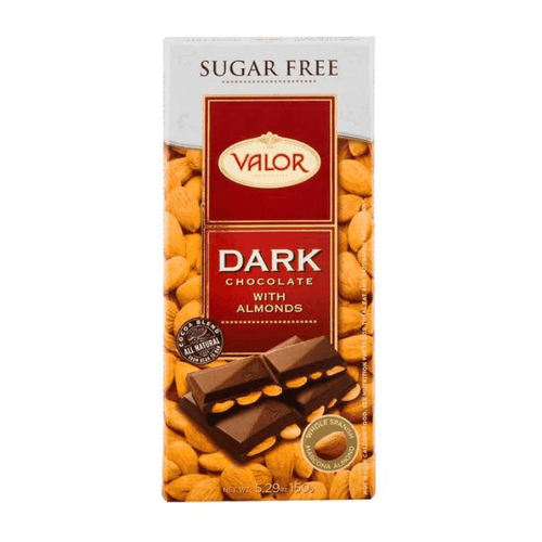 Valor Dark Chocolate with Almonds Sugar Free Bar, 5.29 oz Sweets & Snacks Valor 