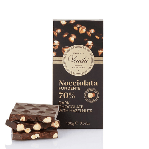 Venchi 70% Extra Dark Chocolate Hazelnut Bar, 3.52 oz Sweets & Snacks Venchi 