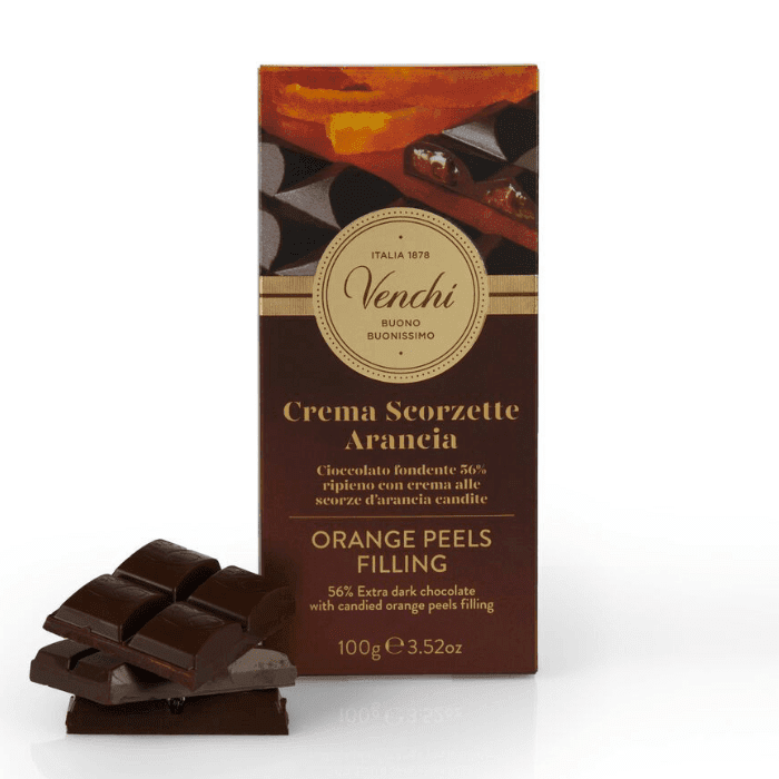 Venchi Dark Chocolate with Orange Filling Chocolate Bar, 3.5 oz Sweets & Snacks Venchi 