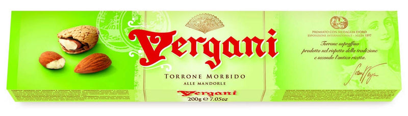 Vergani 01280 Soft Nougat Torrone with Almonds 