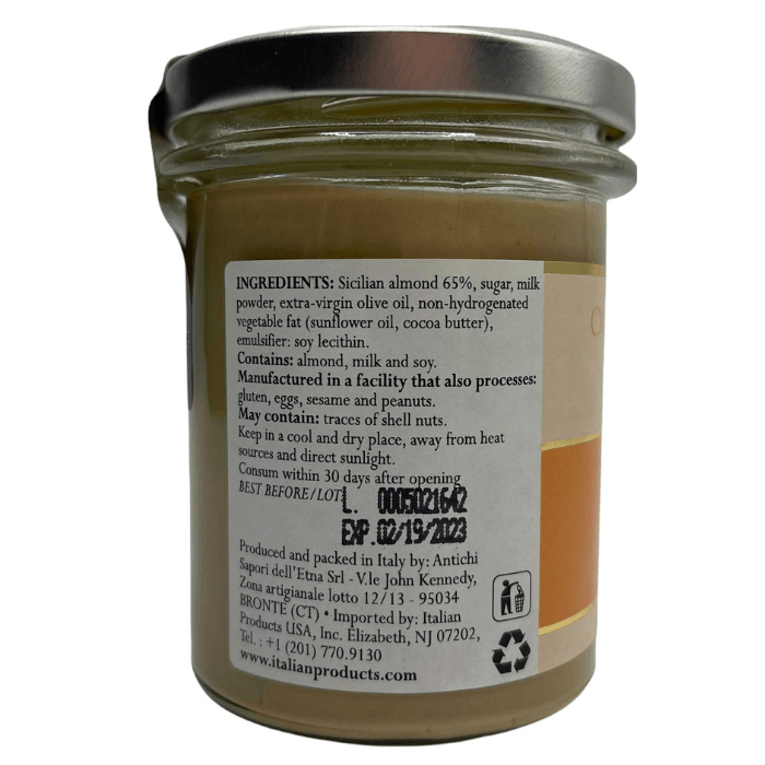 Vincente Sicilian Cream of Almonds, 7.05 oz Pantry Vincente 