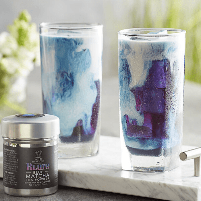 Wild Hibiscus B'lure Blue Matcha Powder, 1 oz Coffee & Beverages Wild Hibiscus 