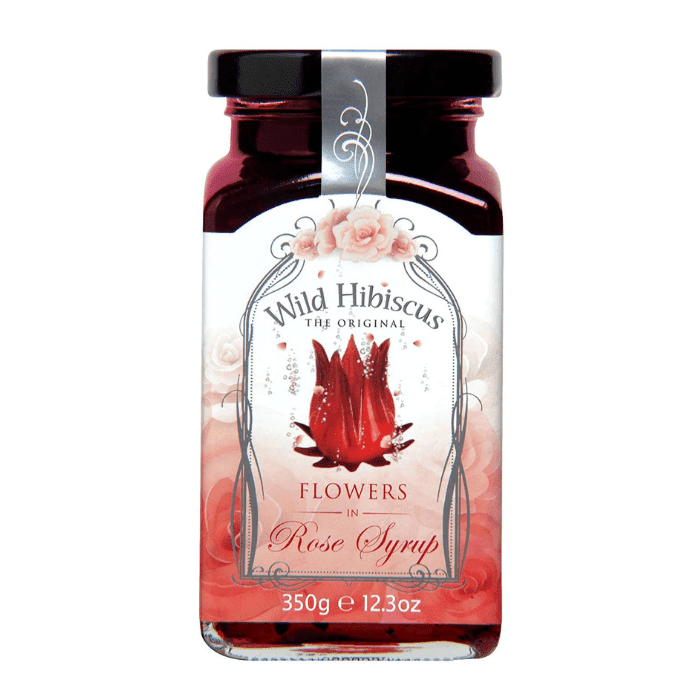Wild Hibiscus Flowers in Rose Syrup 12.3 oz Pantry Wild Hibiscus 