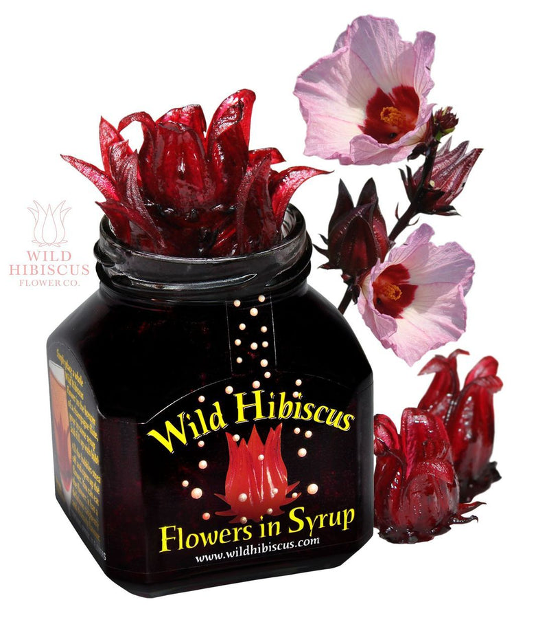 Wild Hibiscus Flowers in Syrup (11 Flowers)  - 8.8 oz