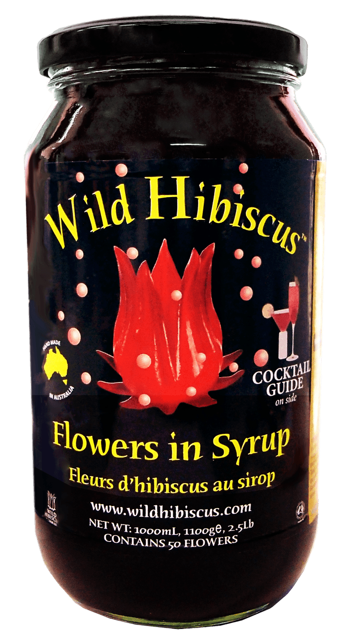 Wild Hibiscus Flowers in Syrup (50 Flowers) - 2.5 lbs