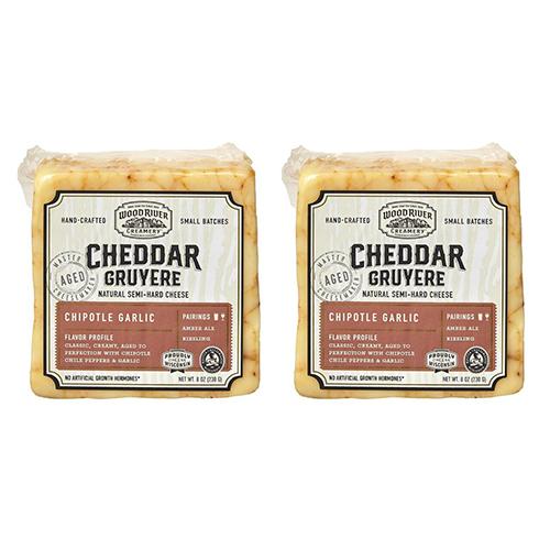 Wood River Chipotle Garlic Cheddar Gruyere, 8 oz [PACK of 2] Cheese Wood River Creamery 