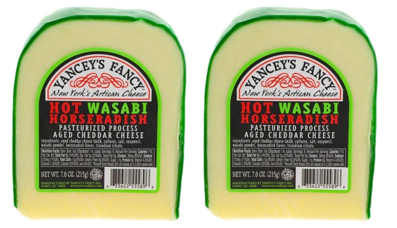 Yancey's Fancy Hot Wasabi Horseradish Cheddar, 7.6 oz [PACK of 2] Cheese Yancey's Fancy 