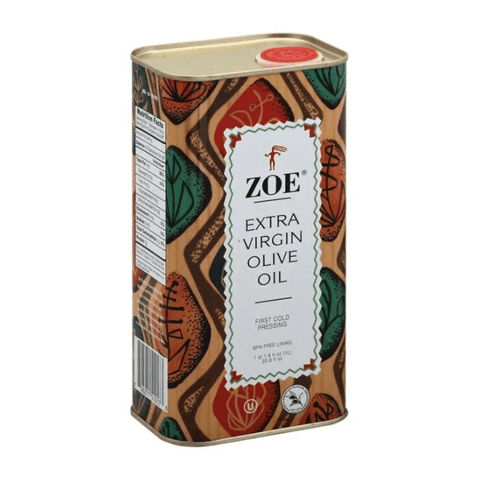ZOE Extra Virgin Olive Oil in Tin, 33.8 oz (1 L) Oil & Vinegar Zoe 