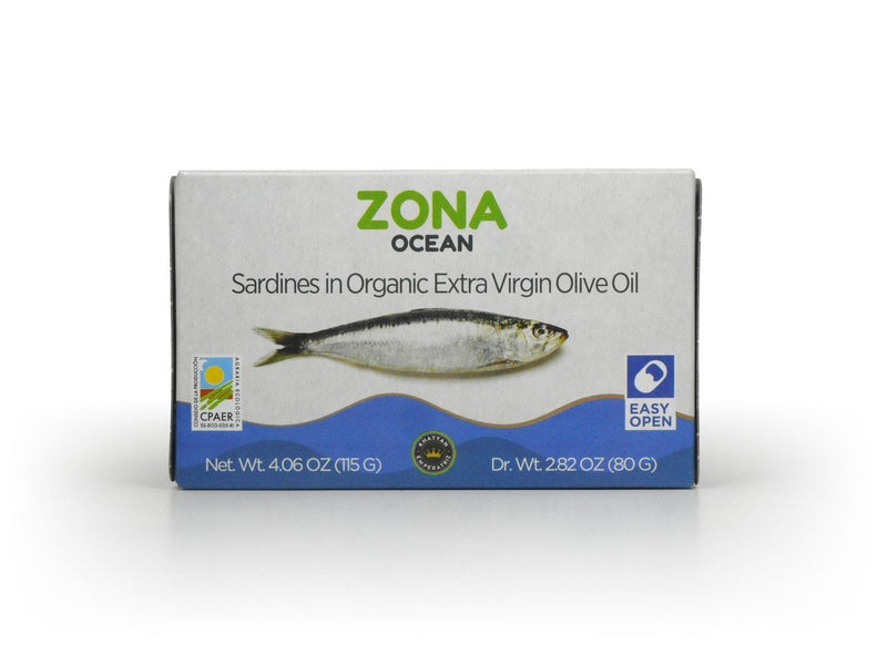 Zona Ocean Sardines in Organic Extra Virgin Olive Oil, 4 oz